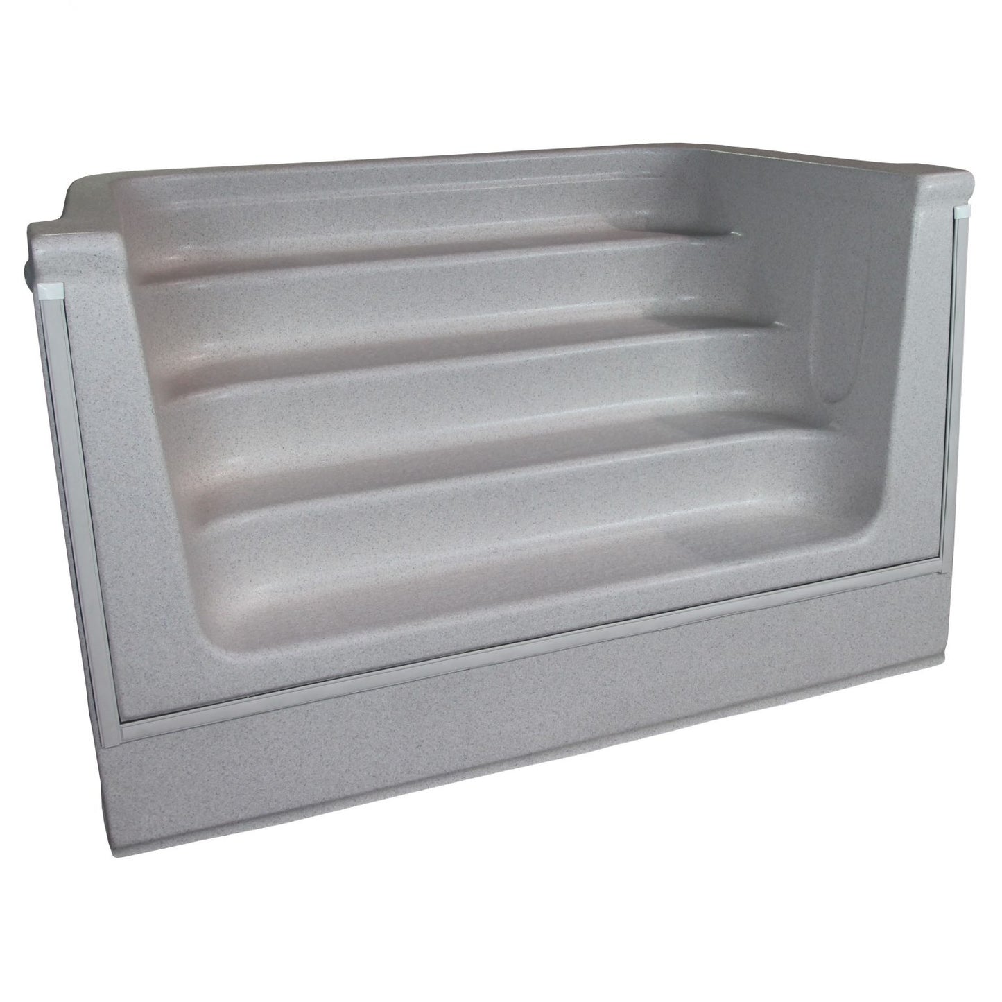 6' Straight Front Square Back Cantilever Step White