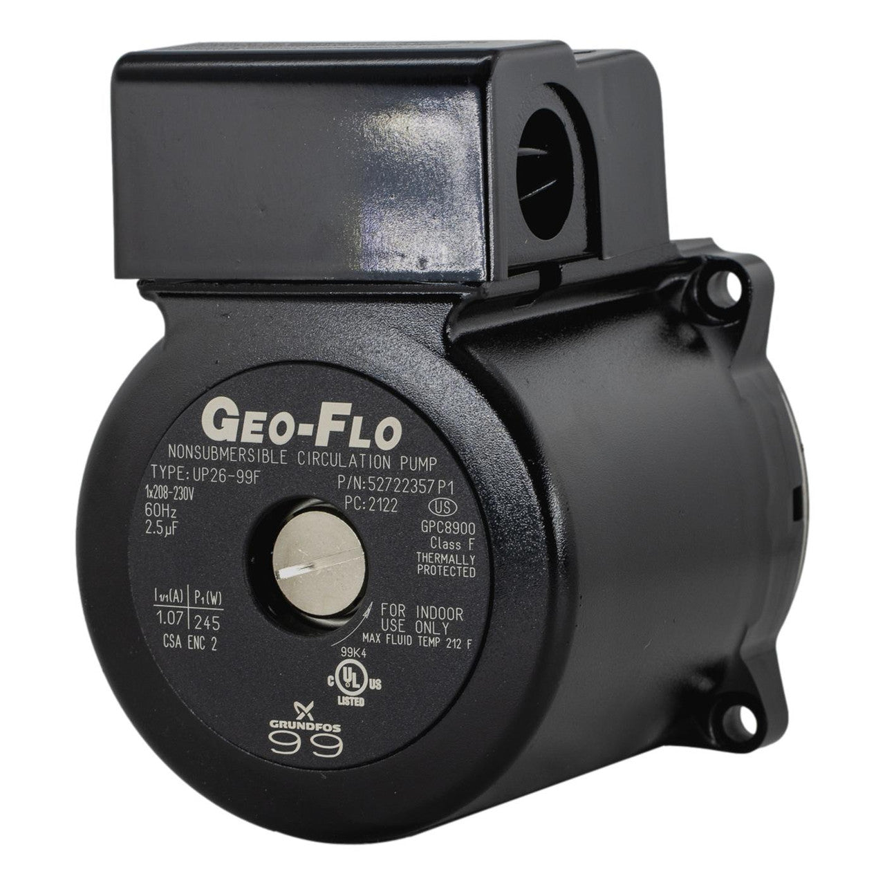Grundfos Pump - UP26-99 (Single Speed), No Volute GF-8900NV