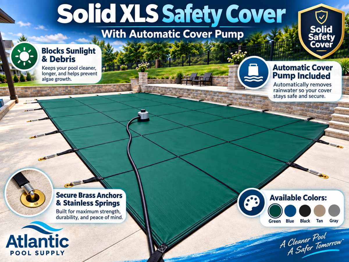 Merlin Solid XLS Safety Cover with Automatic Cover Pump - Green