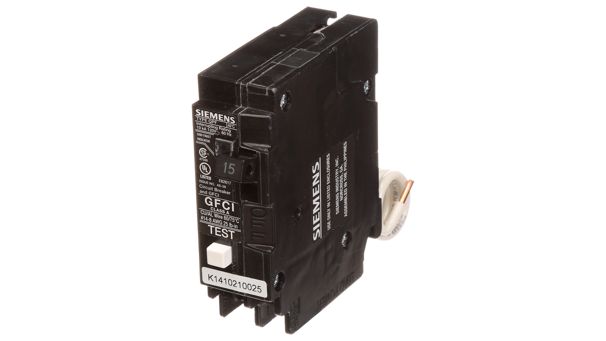 Siemens Single-Pole 15A GFCI Circuit Breaker – QF115