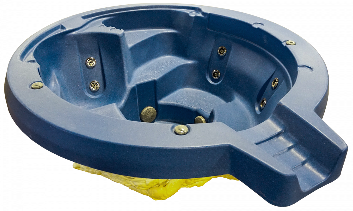 Spillover w Lounger- Plumbed 12 Jet, 2 Pump Blue