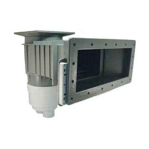 Vinyl Liner SKimmer Wide Mouth (9 1/4 Throat) 2in Slipx2 1/2in Spigot Square cover Gray 25160-111-10