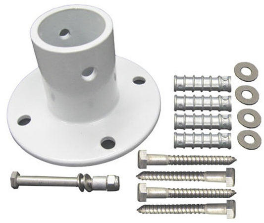 Aluminum Slide Flange w Anchors White
