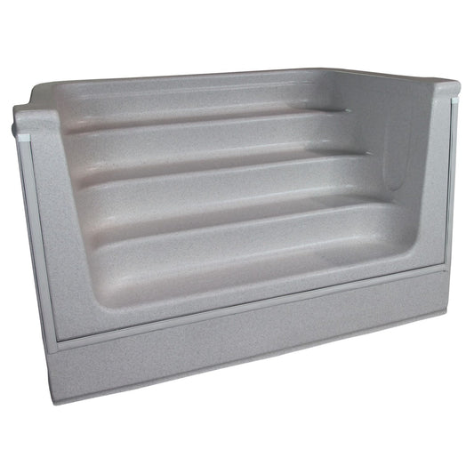 6' Straight Front Square Back Cantilever Step White