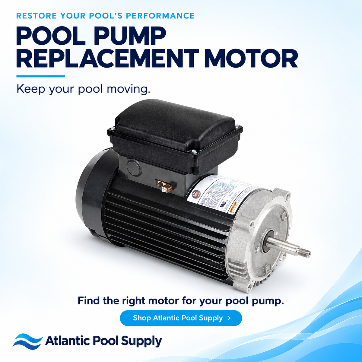 1.25-1.65 HP Aqua-Shield PRO Pool Pump Motor - C-Flange 56J