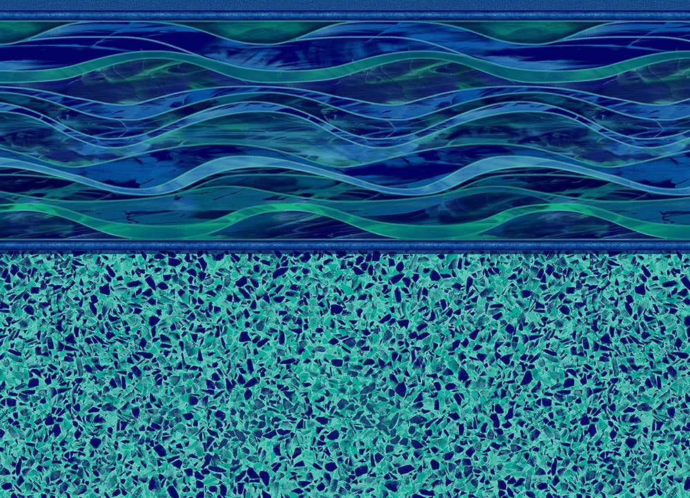GLI Island Wave with Terrazzo Caribbean vinyl pool liner pattern