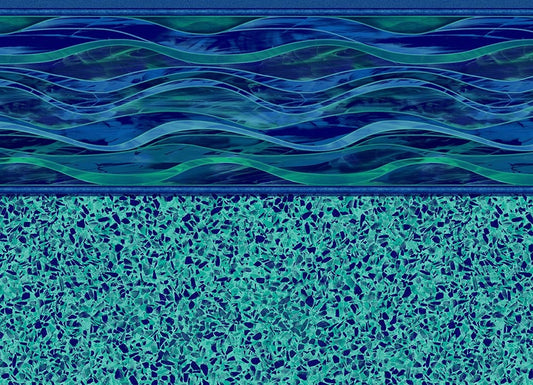 GLI Island Wave with Terrazzo Caribbean vinyl pool liner pattern
