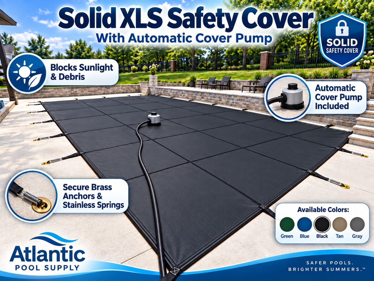 Merlin Solid XLS Safety Cover with Automatic Cover Pump - Black
