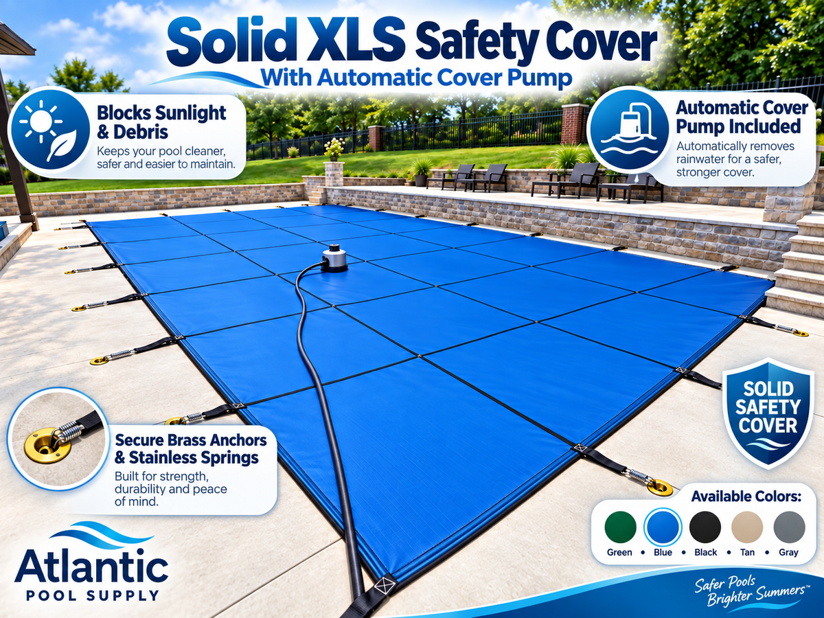Merlin Solid XLS Safety Cover with Automatic Cover Pump - Blue