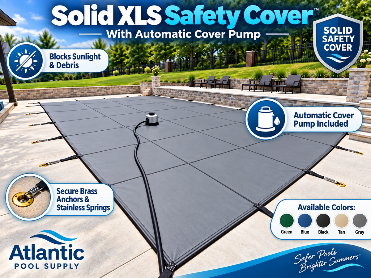 Merlin Solid XLS Safety Cover with Automatic Cover Pump - Gray
