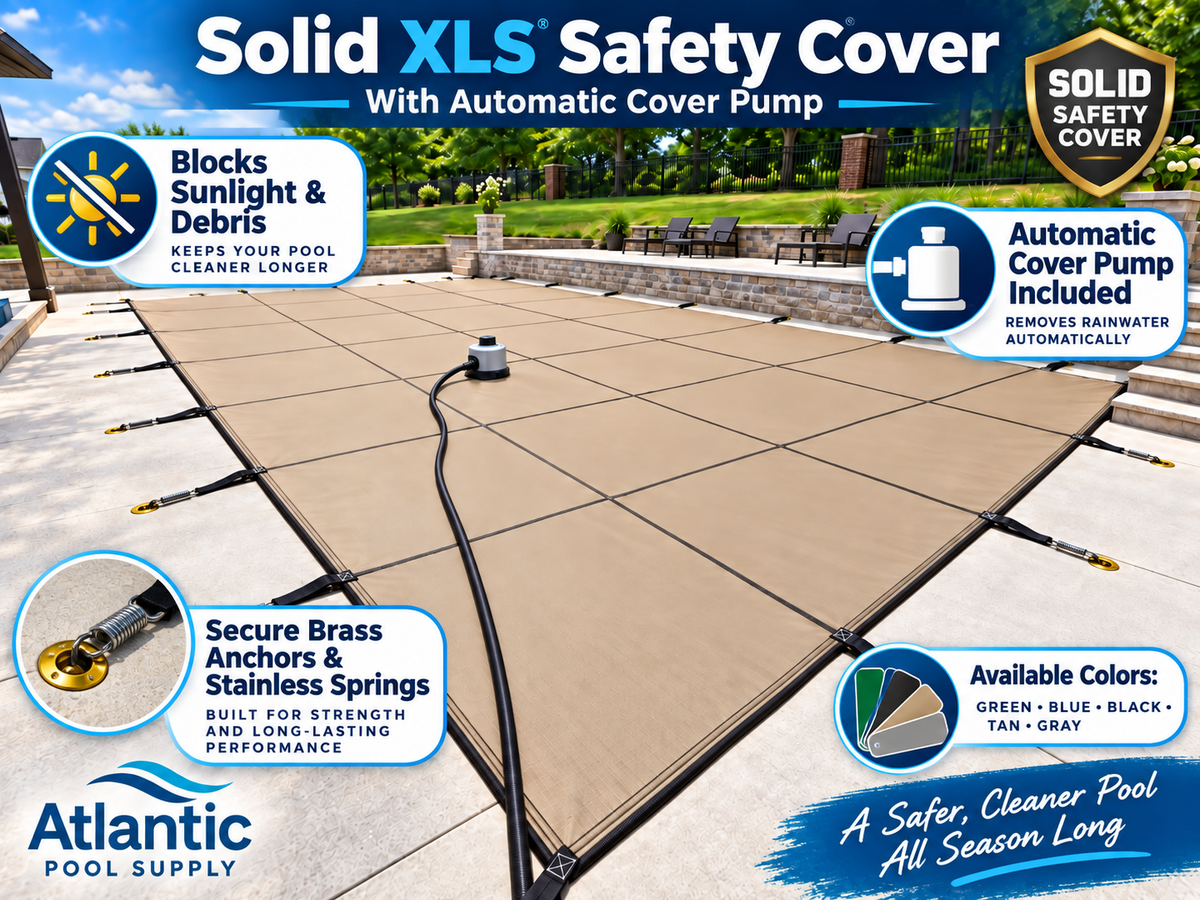 Merlin Solid XLS Safety Cover with Automatic Cover Pump - Tan