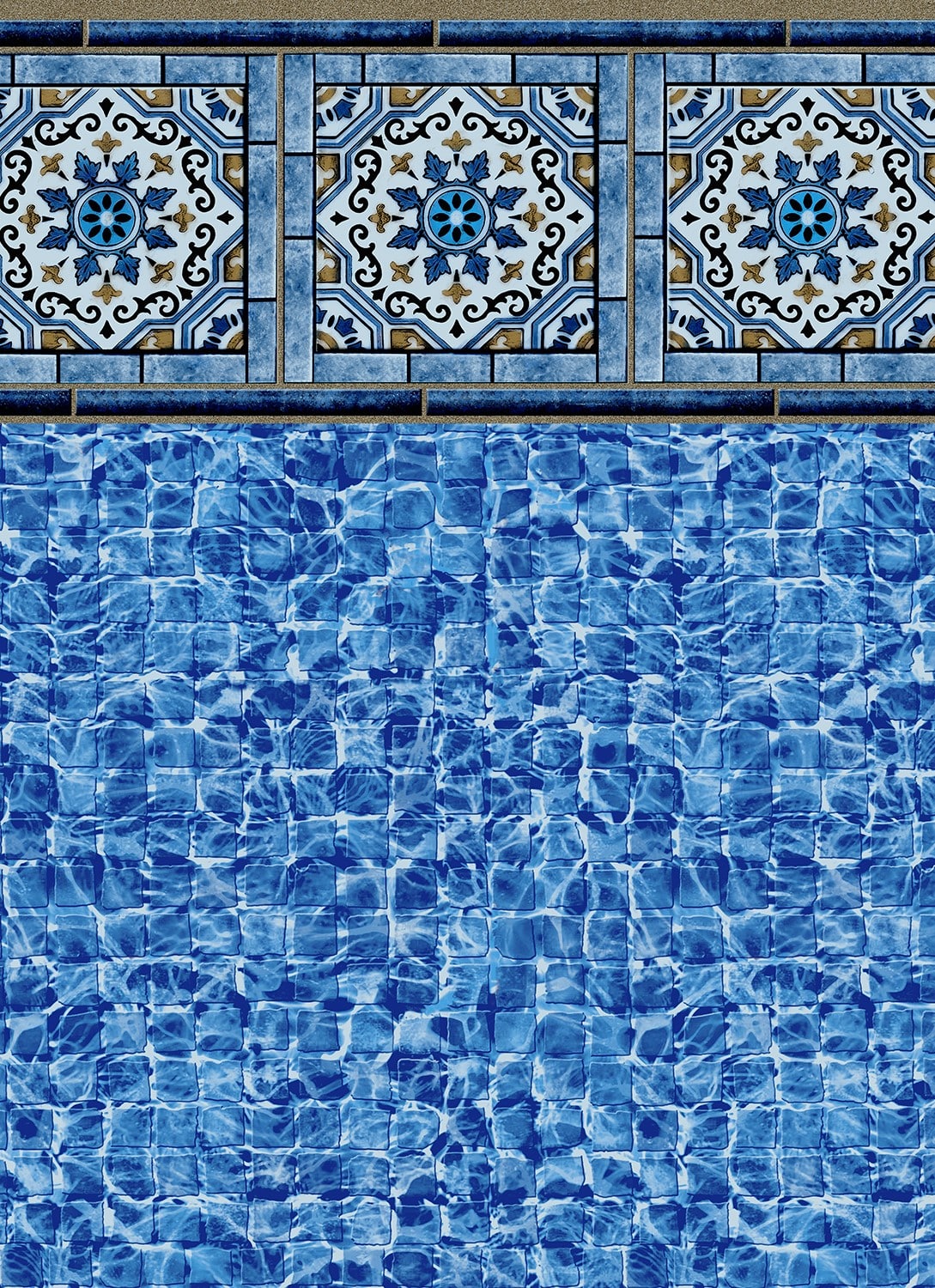 Merlin Thistle Bloom Tile / Highland Beach Floor vinyl pool liner pattern