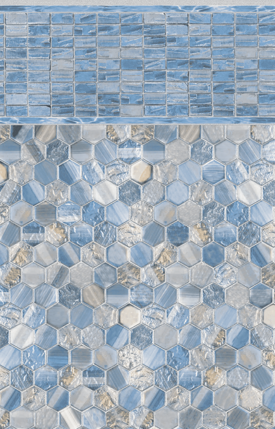 Merlin Serene Tile / Honey Pearl Floor vinyl pool liner pattern