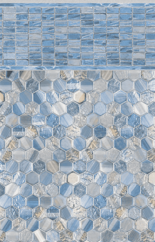 Merlin Serene Tile / Honey Pearl Floor vinyl pool liner pattern