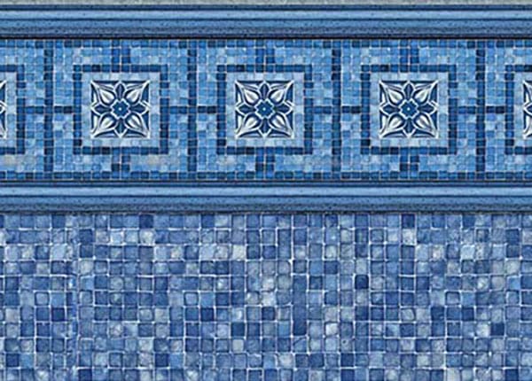 GLI Vintage with Blue Mosaic vinyl pool liner pattern