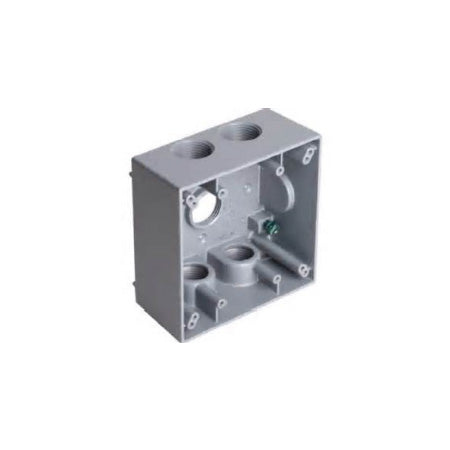 2 Gang NM Modifiable Box With Ears – Gray
