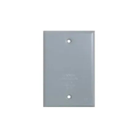 Single Gang NM Blank 4-Screw Cover w/ Gasket – Gray