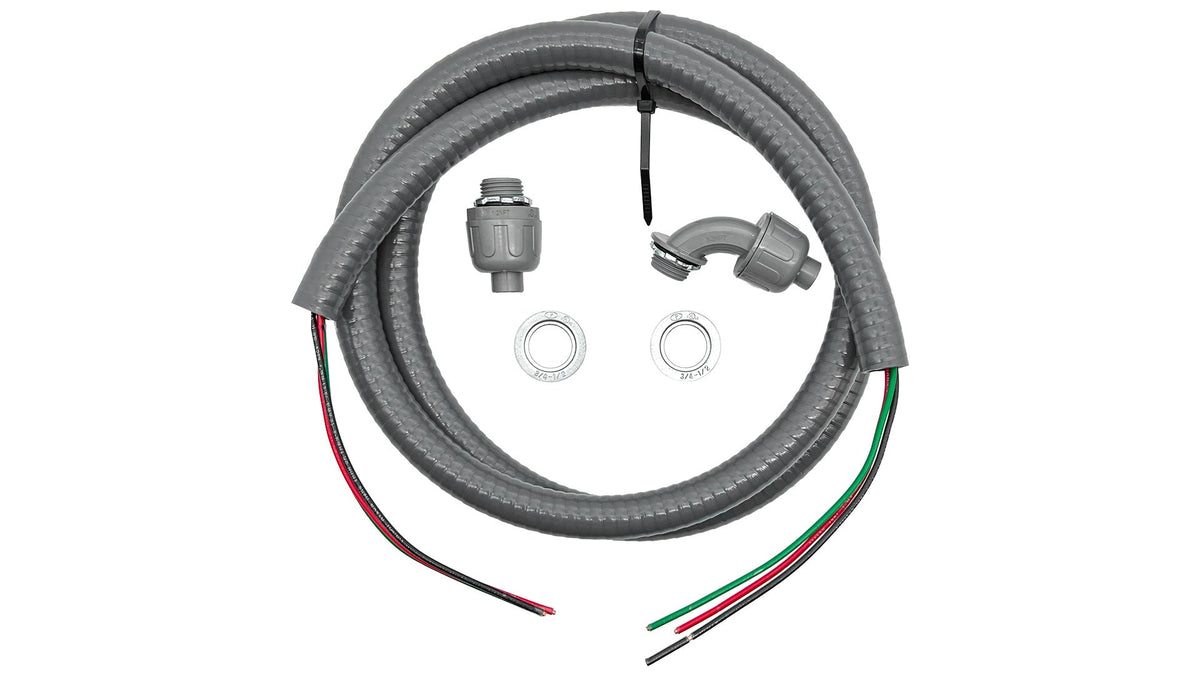 1/2" Liquid-Tight 3-Wire Motor Whip Kit – 6 Ft