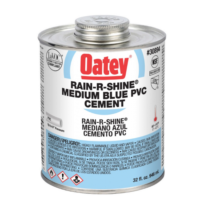 32 oz. Rain R Shine PVC Cement Blue 30894