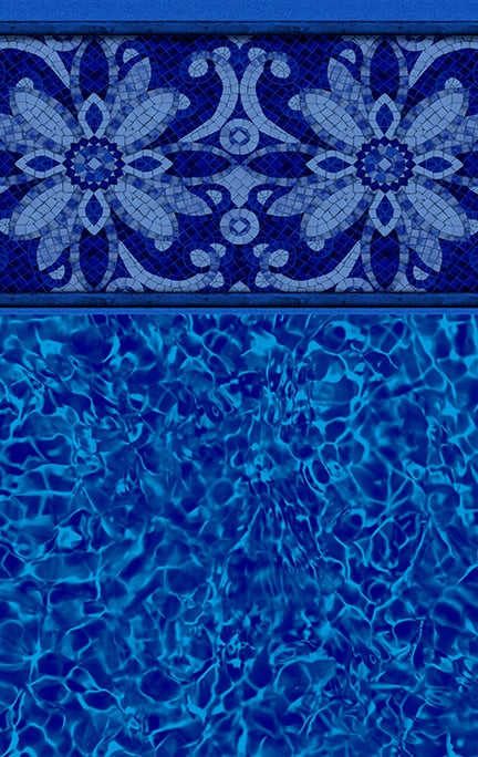 Merlin Sea Blossom Tile / Blue Pointe Floor vinyl pool liner pattern