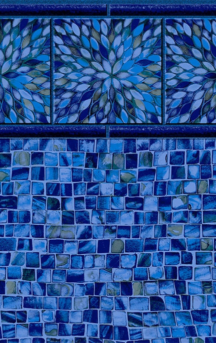 Merlin Valencia Tile / Ocean Mist Floor vinyl pool liner pattern