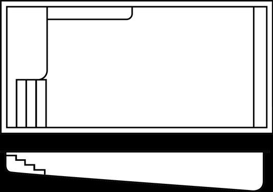 Tahiti 14'x35' Fiberglass Shell Aqua Grey (Color Upgrade)